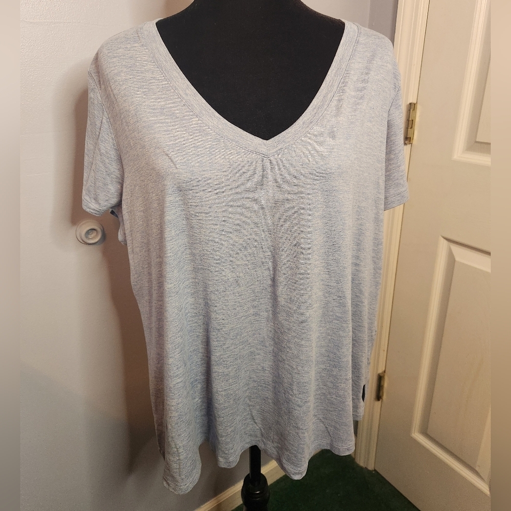 Velocity Sunday Tee Size 1X Short Sleeve Shirt Light Blue 09/23 Super Soft